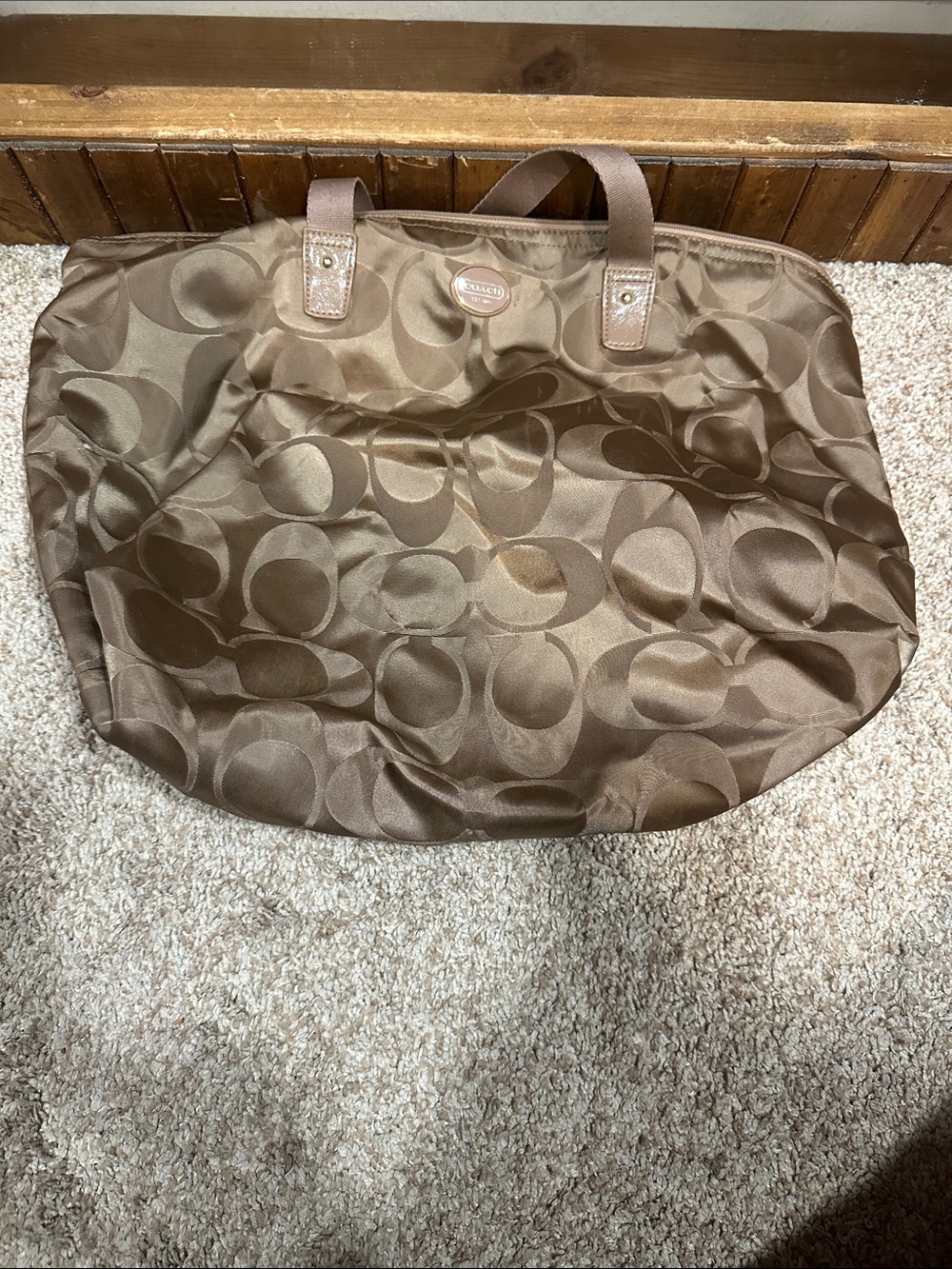 Coach Chocolate Signature Jacquard Tote